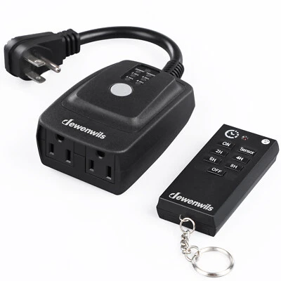 DEWENWILS Outdoor Light Timer Plug in Outlet Timer 2 Grounded Electrical Outlets