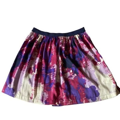 Joe Fresh Elastic Waist Multicolored Purple A-line Flare Mini Skirt Size XS - Image 1 of 2