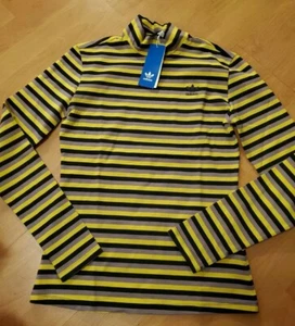 Adidas Originals Stripe Tee Shirt Top Long Sleeve Pullover Women's Medium NEW - Picture 1 of 7