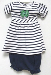NCAA Notre Dame ND Logotipo a Rayas Vestido Carmesí 2 Piezas Dos Pies Adelante #225 - Imagen 1 de 4