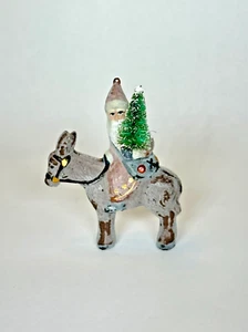 Father Christmas and Donkey Xmas Ornament made w/Country Lane Pure Beeswax - Picture 1 of 4