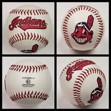 1990's Cleveland Indians Chief Wahoo Embroidered Fotoball Baseball Stitched