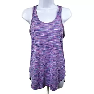 Reebok Purple Pink Striped Racerback Athletic Running Tank Top Womens S - Picture 1 of 9