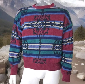 Pendleton Aztec Sweater Mens Sz L High Grade Western Wear Cotton Crewneck USA - Picture 1 of 9