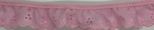 1 ZOLL ROSA GERÜSCHTE ÖSEN STOFFBORTE 18 YARD - Bild 1 von 2
