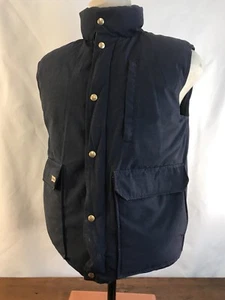 Chaleco vintage SOLO Goose con cremallera y botones azul polialgodón para hombre mediano (J17) - Imagen 1 de 11