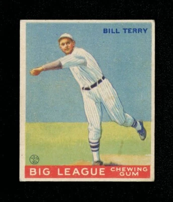 Tarjeta de calidad 1933 Candian Goudey World Wide Gum #30 Bill Terry New York Giants Foto 1 de 2
