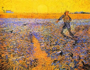 Sower under the Sun by Vincent Van Gogh Giclee Print Reproduction on Canvas - Picture 1 of 1