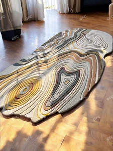 High low loop cut alternative 100% woolen Modern sophisticate Rug .5x8/6x9/8x10. - Picture 1 of 6