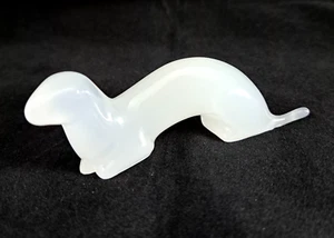Hadeland Norway Royskatt Winter White 4.25"L Crystal Ermine Figurine - Picture 1 of 6