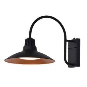 LUTEC 12" Wall Light 1200 Lumens Dusk To dawn Sensor Matte Black - Picture 1 of 4