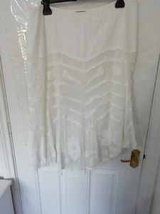 Per Una M&S Size 18 L White Lagenlook Layered Style Skirt Lagenlook Boho Country - Picture 1 of 10