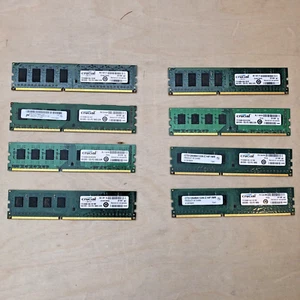 Lot 8X Crucial RAM 4GB DDR3 1333 PC3 10600 Desktop Memory CT51264BA1339 240 Pin - Picture 1 of 6