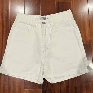 New NWT Vintage Guess Kids White Jean Shorts Denim Cotton 5-Pockets Rare Sz 14 - Picture 1 of 8
