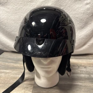 Casco de moto usado negro con cremallera en cortina de cuello talla mediana - Imagen 1 de 11