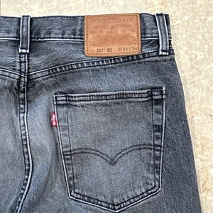 Levis Premium 501 '93 Jeans Men's 31x34 Grey Denim Big E Straight Leg Button Fly - Picture 1 of 11