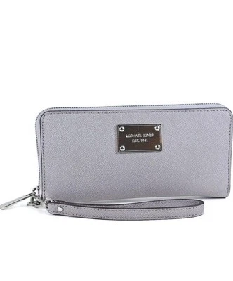 Michael Kors Cartera Jet Set Viaje Continental Cremallera Alrededor/Gris Perla Foto 1 de 4