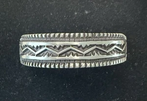Navajo Jerrold Tahe Hand Stamped Sterling Silver Cuff 7 1/2” - Picture 1 of 5