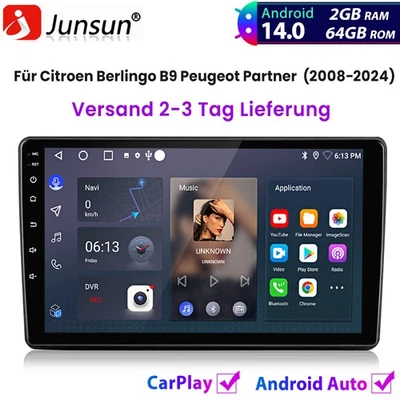 2+64GB Carplay Autoradio Android14 Für Citroen Berlingo B9 2008-2024 GPS Navi BT - Bild 1 von 4