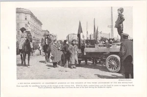 1920 Russian Red October Revolution Magazine Print Historic Parade - Picture 1 of 1