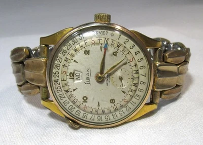 Reloj de pulsera mecánico calendario giratorio suizo libano raro vintage para hombre ETC11011 Foto 1 de 4