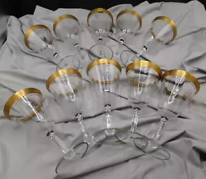 Nine vintage stemware encrusted rim/optic style/Item & shipping has been reduced - Picture 1 of 22