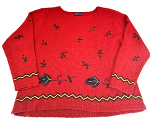 Bushwacker Grobstrick Pullover Damen Plus 3X Geometrisches Muster Wollmischung Bestickt - Bild 1 von 10