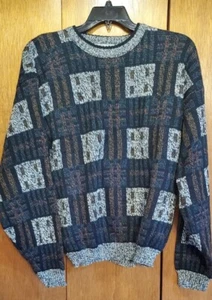 Suéter De Colección Michael Gerald Para Hombres Cuello Redondo Multicolor Patrón Geométrico Talla L - Imagen 1 de 4