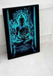 TRIPPY PSYCHEDELIC BUDDHA GOD POSTER ART RELIGION MEDITATION -A3 A4 A2 A1 SIZE - Picture 1 of 1