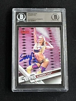 SUMMER RAE 2017 TOPPS WWE SIGNED AUTOGRAPHED CARD BECKETT BAS AUTHENTIC - Image 1 of 2