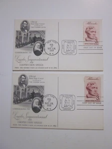 2X 1959 COOPER UNION ABE LINCOLN (Scott 1114) - POSTCARD COOPER UNION FDC CANCEL - Picture 1 of 3