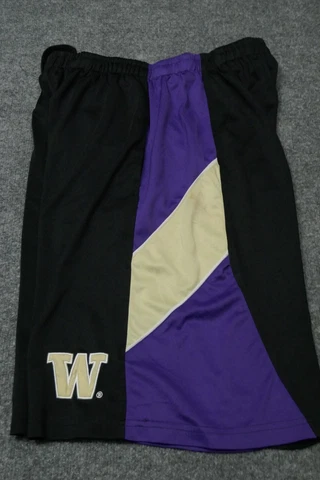 Washington Huskies Shorts Mens Large Black Purple Lightweight Basketball Men Cover