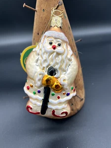 Inge-Glas Merck Alte Welt Weihnachten Weihnachtsmann Gold Ornament Stab Stock mundgeblasen - Bild 1 von 3