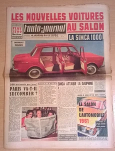 L'AUTO-JOURNAL du 21/09/1961 - N°281 - SIMCA 1000/FIAT 1500/MORT DE VON TRIPS - Picture 1 of 17