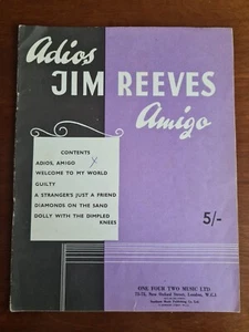 Adios Jim Reeves Amigo Vintage Noten - Bild 1 von 3