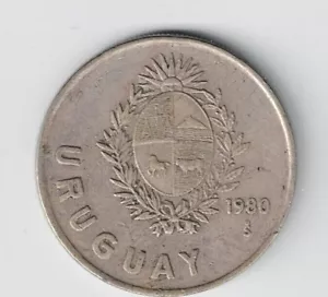 Uruguay Coat of Arms 1P 1980-coin B-2 - Picture 1 of 2