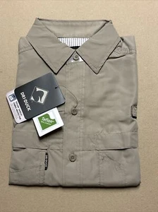 Dri Duck Fishing Shirt Mens Small Tan Short Sleeve Vented Water Resistant New S - Picture 1 of 11