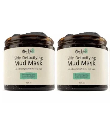 2x OLA LOKO SKIN DETOXIFYING MUD MASK FOR FACE BODY 250ml BOXED CRUELTY FREE - Image 1 of 4