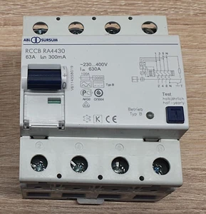 ABL, RCCB RA4430, Fehlerstromschutzschalter, 63/0,3A, 4-Polig, Typ B - Bild 1 von 3