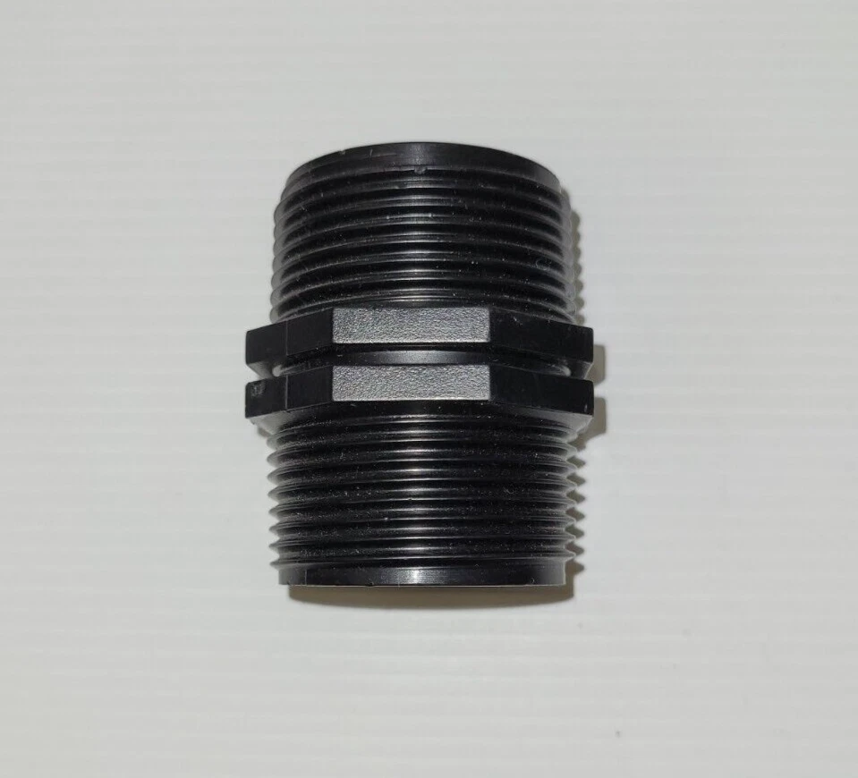 Polypropylene (PP) Equal Nipple 1 1/4" Male BSP Thread Pipe Fitting Connector - Image 1 of 1