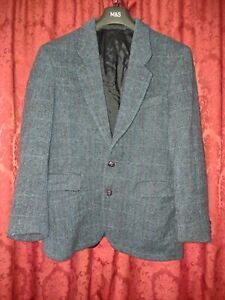 Real Irish Tweed Foxford Jacket Blazer Blue Approx Medium Men's