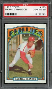 BB - 1972 Topps - #283 - Darrell Brandon - PSA 10 - GEM MT - Picture 1 of 2