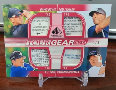 2021 UD SP Game Used Tour Gear Quads Duval, Lehman, Choi, Beckman - /3 TAGS!!! - Image 1 of 2