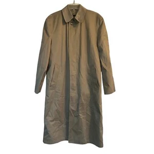 GUC London Fog Men's All Weather Coat Tan Zip Out Lining Hidden Buttons Size Lg - Picture 1 of 7
