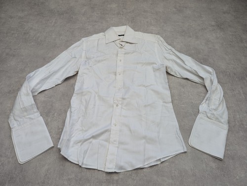 Gucci Camicia Uomo 16 Bottoni Italia Abito Matrimonio Spina di Pesce Casual Elegante Vintage