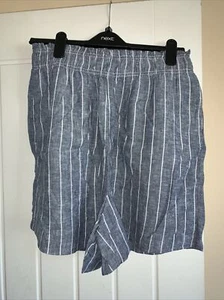 Ladies Girls Blue Striped shorts. Pockets. Size 12. Papaya. - Picture 1 of 5
