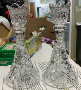 VTG CAROLINE IMPERIAL 24% LEAD CRYSTAL CANDLESTICKS - USA - Beautiful. ✔ - Picture 1 of 4