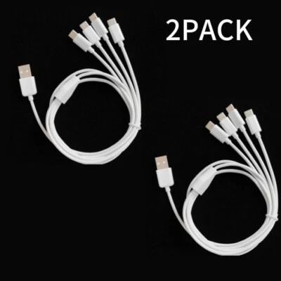 1m 3ft USB-A to 4 USB C Charging Cable for Samsung S22/S21, iPad Air 5/ Mini 6 - Image 1 of 4