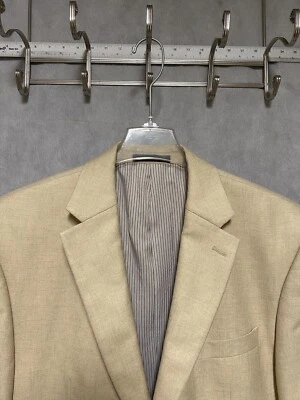 Chaps Blazer Men 44R Ivory Linen Blend 2B Flannel Sport Coat Ralph Lauren Luxury - Image 1 of 4
