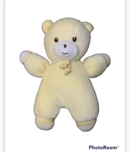 Htf Baby gund first teddy bear rattle yellow gingham Collection lovey toy 6” - Picture 1 of 3
